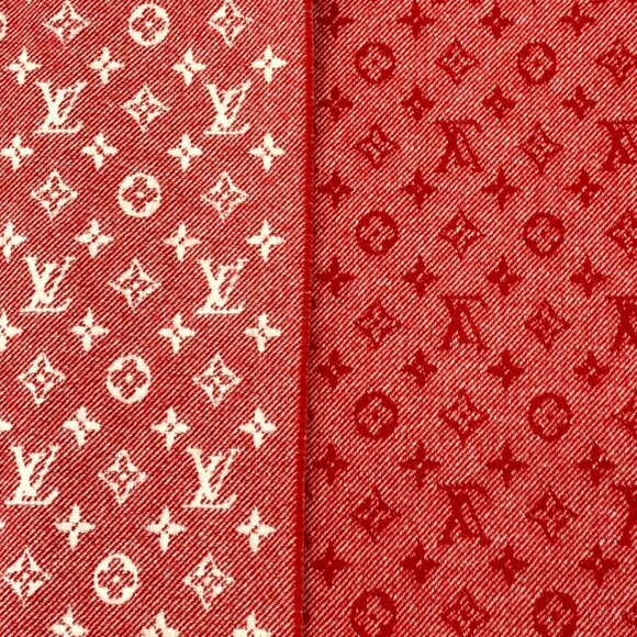 Louis Vuitton Red Monogram Wool & Cashmere Fringe Scarf 200x40cm - Picture 5 of 9